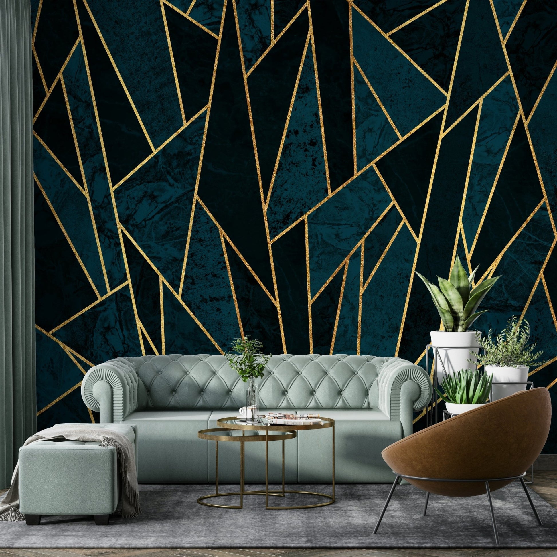 Art deco geometric wallpaper